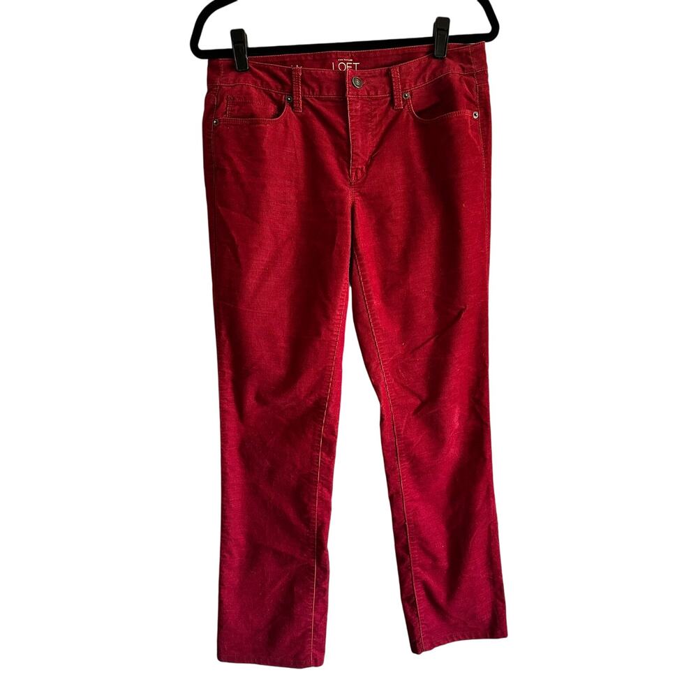 Talbots Women's Modern Straight Leg Corduroy Pants in Red Size 28/ US 6